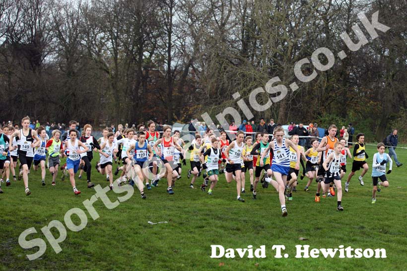 Under-13s boys start,  2012 McCain Liverpool Cross Challenge.